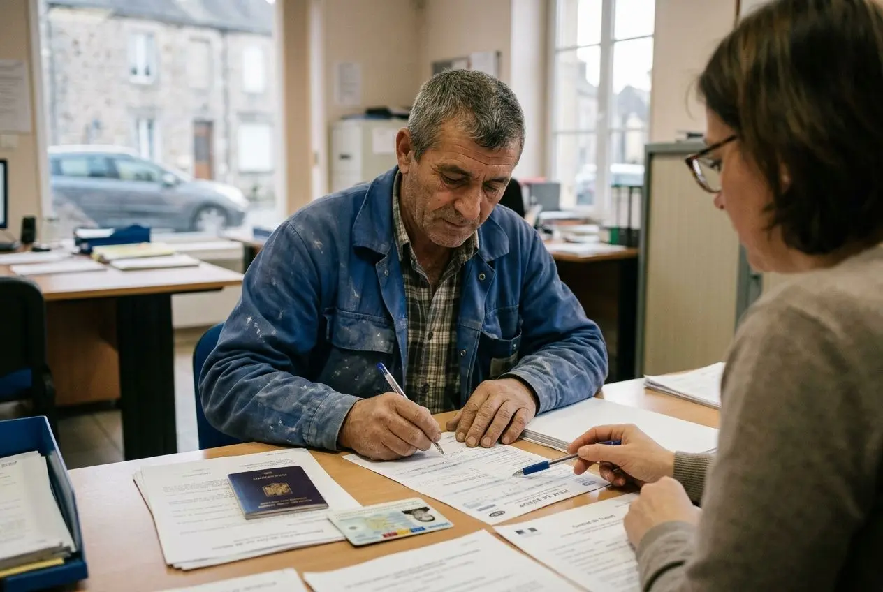 deux-personnes-assises-a-table-remplissent-documents Travailleurs roumains en france : guide pour les embaucher
