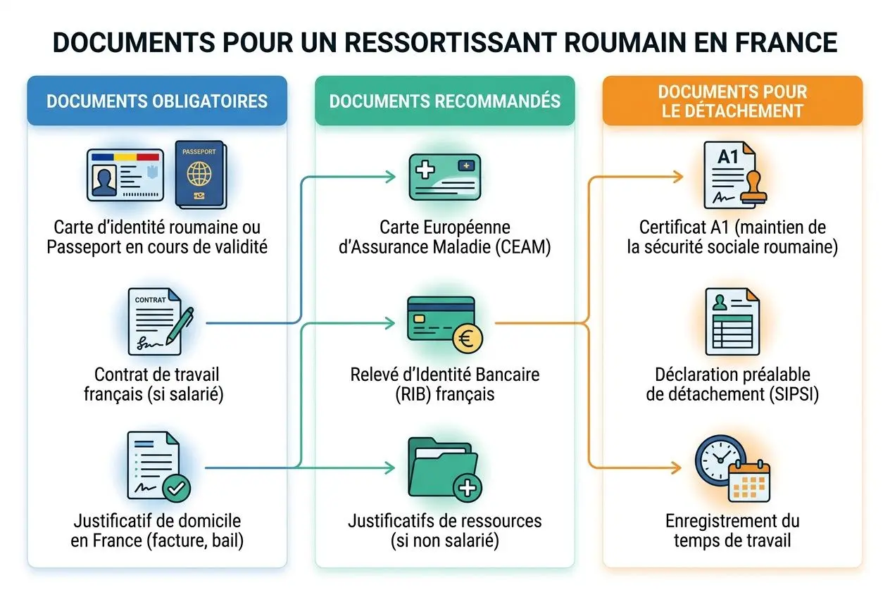 documents-ressortissant-roumain-france-liste-pieces Droits des roumains en france : guide complet 2026