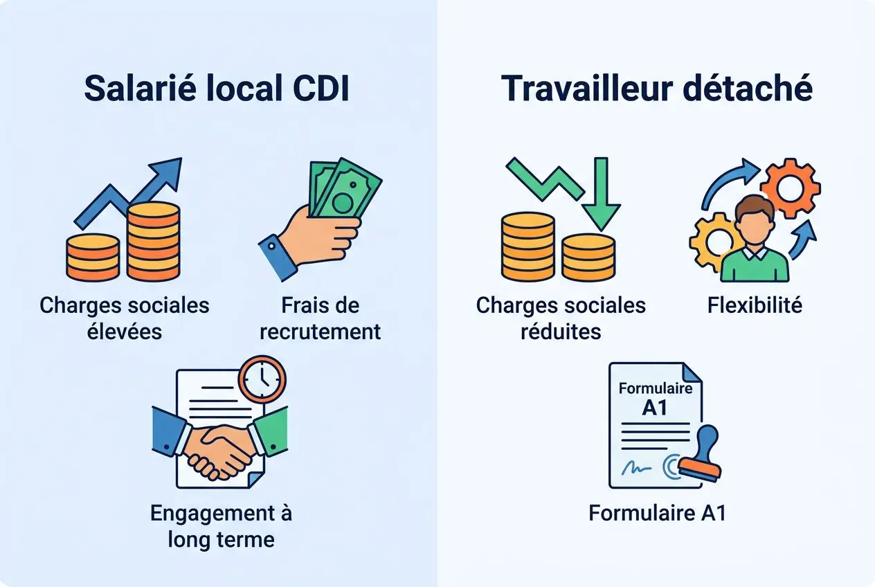 salarie-local-cdi-travailleurs-detaches-charges-sociales Travailleur détaché en France : avantages et inconvénients du statut