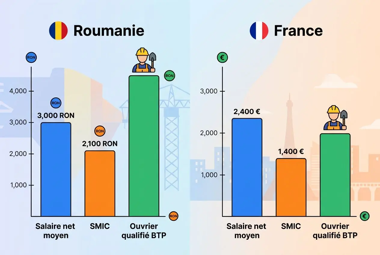 diagramme-comparant-salaires-roumanie-a-gauche-france-a Salaire moyen d'un roumain en france vs moyen en roumanie