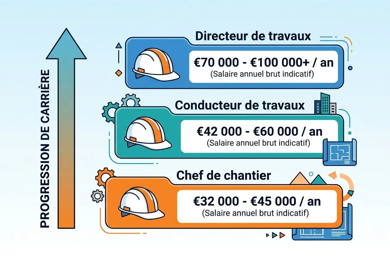 directeur-travaux-conducteur-travaux-chef-chantier-salaires Métier le mieux payé dans le btp : top 10 des salaires