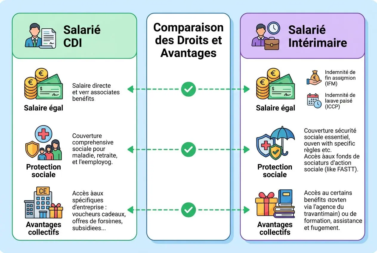 comparaison-droits-avantages-entre-salarie-cdi-salarie Conformité légale intérim france : guide pour l'entreprise utilisatrice