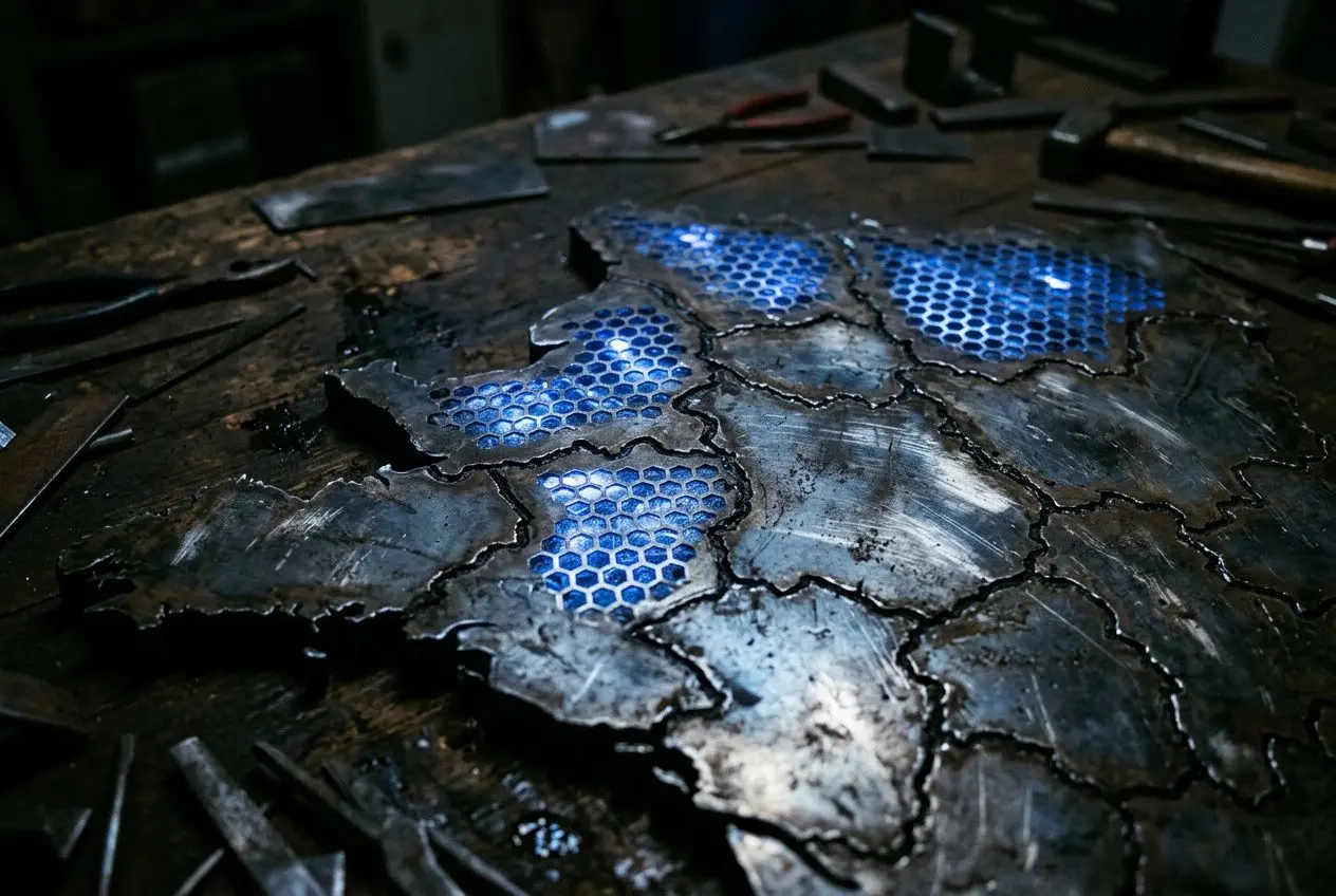 fragment-metal-brule-revelant-elements-bleus-nid-dabeille Les secteurs d'activité en tension : liste des métiers et recrutement