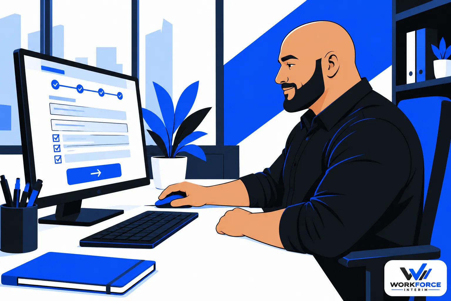 homme-assis-a-bureau-devant-ordinateur-remplissant-procedure-3fcd45a7 Combien de temps pour avoir une autorisation de travail ?